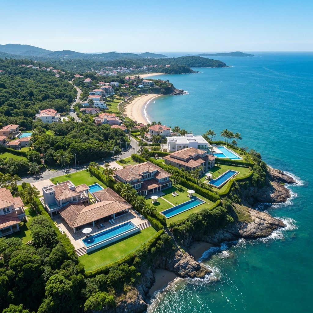 Vista aérea de Porto Belo, Santa Catarina